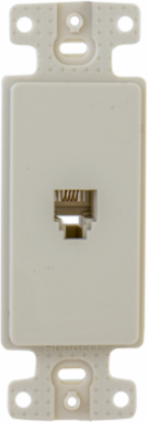 1-Gang Wall Plate with 6-Position 4-Conductor Jack, Light Almond, 4 Inch Width