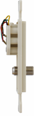 Light Almond Coax F Connector Plate Frame with 6-Position Jack, UL Listed, 4 Inch
