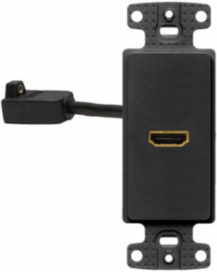 HDMI Decorator Wall Plate, 1-Port, Black, 2.9 Inch Width, UL Listed