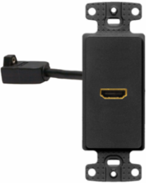 HDMI Decorator Wall Plate, 1-Port, Black, 2.9 Inch Width, UL Listed