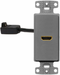 HDMI Decorator Plate Frame with 1 Port, Gray, 5 Inch Width