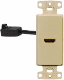 HDMI Decorator Wall Plate with 1 HDMI Female Connector, Ivory, UL Listed