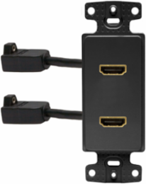 HDMI Decorator Plate Frame with 2 Ports, 5 Inch Width, Black