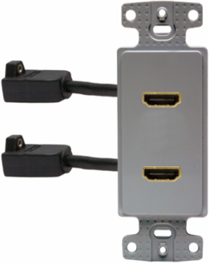 HDMI Decorator Plate Frame with 2 HDMI Ports, 4.75 Inch, Gray