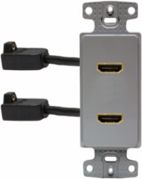 HDMI Decorator Plate Frame with 2 HDMI Ports, 4.75 Inch, Gray