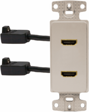 HDMI Decorator Plate Frame with 2 Ports, Light Almond, 5 Inch Width
