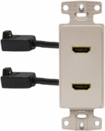 HDMI Decorator Plate Frame with 2 Ports, Light Almond, 5 Inch Width