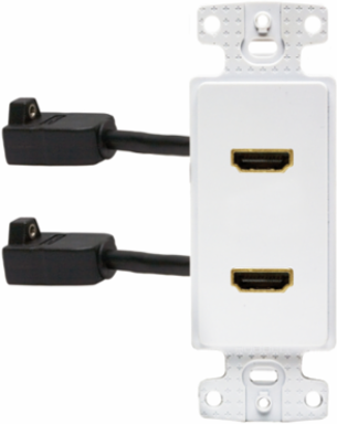 HDMI Wall Plate, 1-Gang Decorator with 2 HDMI Female Ports, 4.75 Inch Width