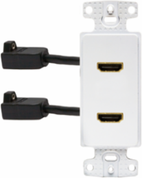 HDMI Wall Plate, 1-Gang Decorator with 2 HDMI Female Ports, 4.75 Inch Width