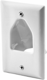Recessed Feed-Thru Cable Plate with 1-1/2 Inch Opening, White