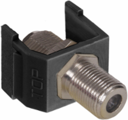 Snap-In F-Type Coax Connector, Nickel, 4 Inch
