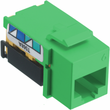 Category 6 netSELECT™ Jack, 0.86 x 0.67 x 1.29 Inch, Snap-fit Mounting