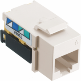 Cat6 Jack, 8-Position, Universal A/B, Office White, 24 Pack