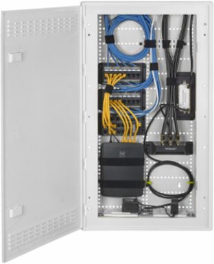 netSELECT Wall Mount Cabinet, 28 Inch H, 17.5 Inch W, High-Impact Thermoplastic