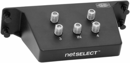 4-Way Coaxial Splitter Module, 1GHz, Integral Enclosure, 3.600 Inch Width
