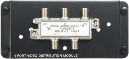 4-Way Coaxial Splitter Module, 2.3GHz, 3.9 Inch Width, Plastic