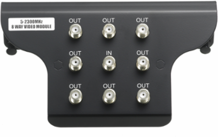 Coaxial Splitter Module, 8-Way, 2.3GHz, 3.900 Inch Width, Indoor Use