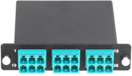 Fiber Optic Cassette, LGX 36 Fiber Ports, OM3/OM4, Aqua