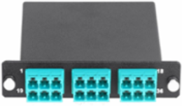 Fiber Optic Cassette, LGX 36 Fiber Ports, OM3/OM4, Aqua