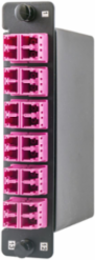 Fiber Optic Cassette Adapter Panel, LC Duplex to 2 MPO, OM4 24 Fiber