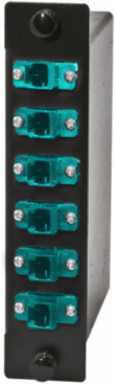 Fiber Optic Cassette, LC-MT, 12-Fiber, OM3, 10GHz, Insertion Loss 0.75 dB Max