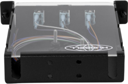 Fiber Splice Cassette, 6 Fibers, Aqua LC Duplex Adapters, Zirconia Ceramic, MM