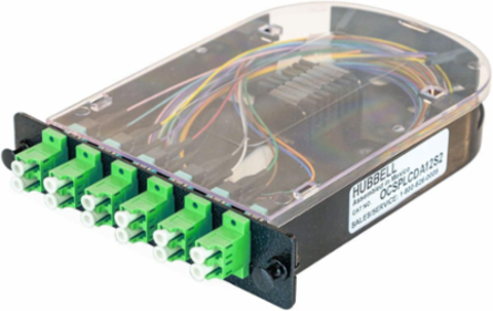 Fiber Splice Cassette, 12 Fibers, 6.600 Inch Width, LC Duplex APC