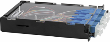 Fiber Splice Cassette, 12 Fibers, Blue SC Duplex Adapters, Zirconia Ceramic, SM