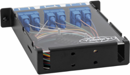 Fiber Splice Cassette, 12 Fibers, Blue SC Duplex Adapters, Zirconia Ceramic, SM