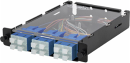 Fiber Splice Cassette, 12 Fibers, Blue SC Duplex Adapters, Zirconia Ceramic, SM