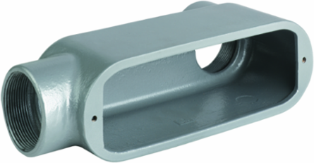 1-1/4 Inch LB Hub Conduit Body, Malleable Iron, Raintight, Volume 28.8 cu. in.