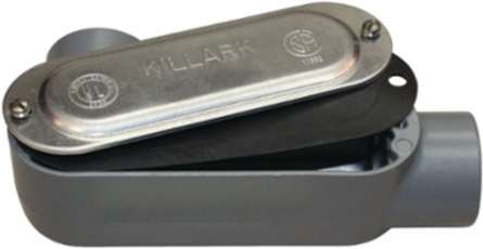Aluminum Conduit Body with Cover & Silicone Gasket, 2 Inch Hub Size, 70 cu in Volume