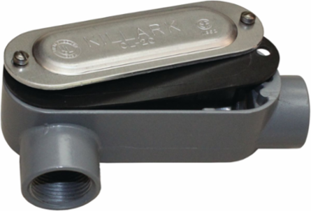 Aluminum Conduit Body with Cover and Gasket, Hub Size 2 Inch, Volume 70 Cu. In.