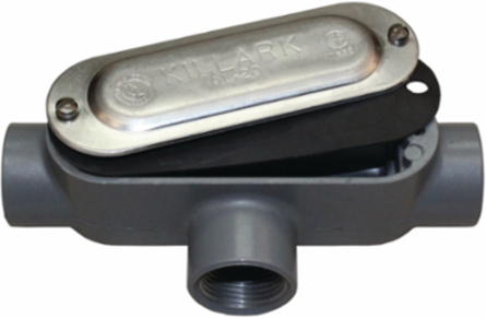 Aluminum Conduit Body T Type, Hub Size 2 Inch, Volume 70 Cubic Inches