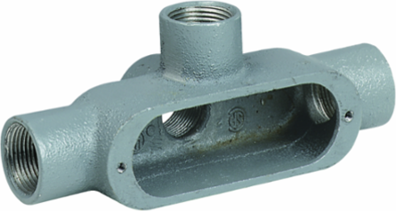 1 Inch TA Hub Conduit Body, Malleable Iron, Raintight, 12 cu. in. Volume