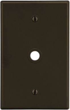 Nonmetallic Wallplate with 406 Inch Opening, 1-Gang, Brown, Smooth Satin Finish