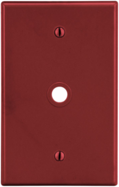 Red 1-Gang Wallplate with 406 Inch Opening, Smooth Satin Finish, Polycarbonate