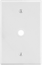 Nonmetallic Wallplate with 406 Inch Opening, White, 1-Gang, Smooth Satin Finish