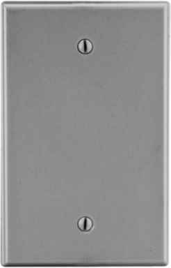Blank Box Mount Wallplate, 1-Gang, Gray, Polycarbonate Material, Smooth Satin Finish