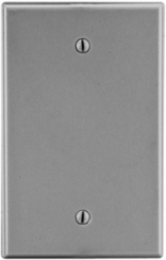 Blank Box Mount Wallplate, 1-Gang, Gray, Polycarbonate Material, Smooth Satin Finish