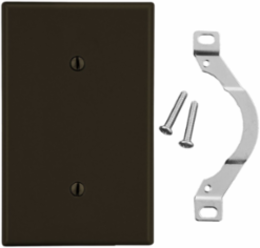 Wallplate 1-Gang Blank Strap Mount 4.63 Inch x 2.88 Inch, Brown, Polycarbonate