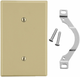 Ivory Wallplate 1-Gang Blank Strap Mount 4.63 Inch x 2.88 Inch x 0.25 Inch