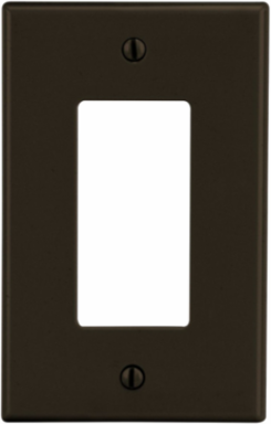 1-Gang Decorator Wallplate, Brown, Smooth Satin Finish, 4.63 Inch x 2.88 Inch x 0.25 Inch