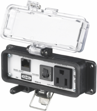 NEMA 4X Enclosure with 15A 125V Receptacle, Cat5e, 3A Circuit Breaker