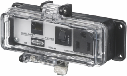 NEMA 4X Enclosure with 15A 125V Receptacle, Cat5e, 3A Circuit Breaker