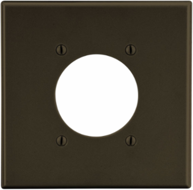 Brown Nonmetallic Wallplate, 2-Gang, 2.15" Opening, Smooth Satin Finish, 4.63" x 4.69"