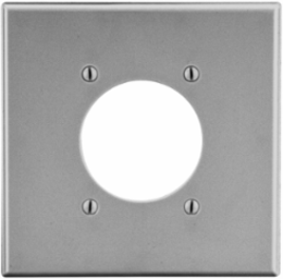 2-Gang Wallplate with 2.15" Opening, Gray, Smooth Satin Finish, Polycarbonate