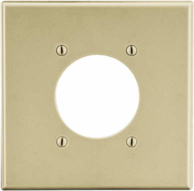 2-Gang Wallplate, 2.15" Opening, Smooth Satin Finish, Ivory