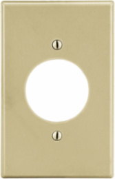 Wallplate 1-Gang, 1.60 Inch Opening, Smooth Satin Finish, Ivory Polycarbonate