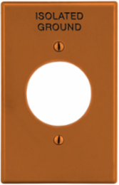 Wallplate 1-Gang 1.60" Opening Isolated Ground, Orange, 4.63 x 2.88 x 0.25 Inch